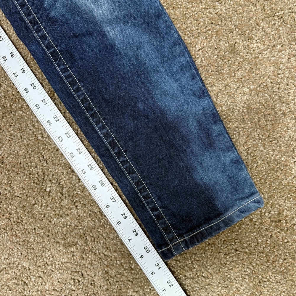 Almost Famous Skinny Jeans Distressed Low Rise Women 9 Blue Denim Cotton Stretch - Picture 10 of 13